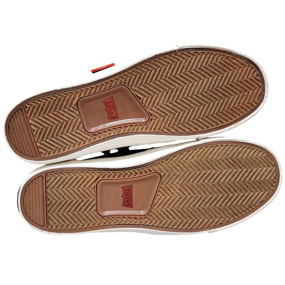 Levi's Men Alpine Stacked Low Top Sneakers Size US 9.5M Tan Brown Faux Leather